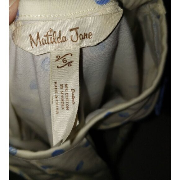 Matilda Jane Moments with You Long Sleeved Top Childs Size 6 Acorns Cream Blue - Picture 6 of 8